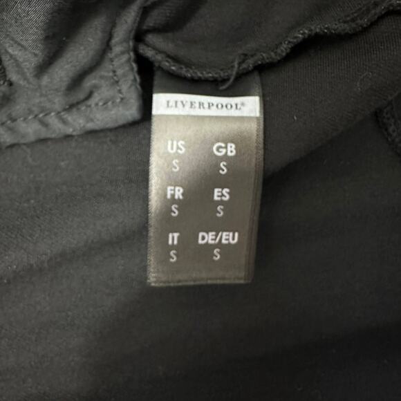 Liverpool Nereus Quilted Panel Denim Jacket Womens S Black Full Zip Thumb Holes - Picture 11 of 12